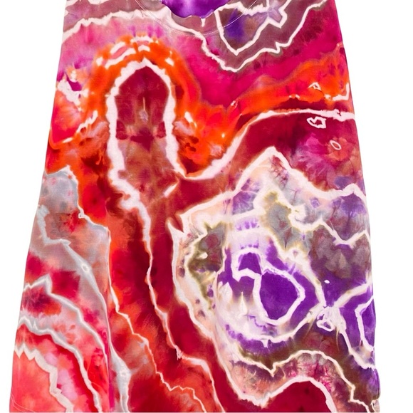 Lululemon Geode Tie Dye Tank Top Shirt Womens Size Small Pima Cotton Racerback - Picture 3 of 8